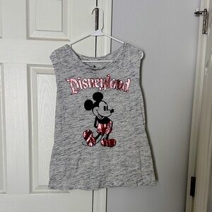 Disneyland Gray Tank Top with Metallic Pink Accents